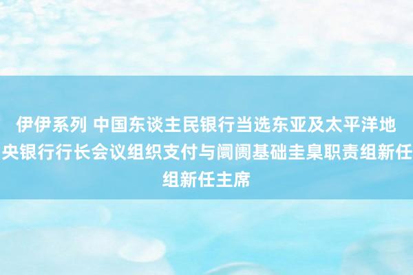 伊伊系列 中国东谈主民银行当选东亚及太平洋地区中央银行行长会议组织支付与阛阓基础圭臬职责组新任主席