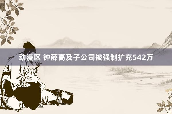 动漫区 钟薛高及子公司被强制扩充542万