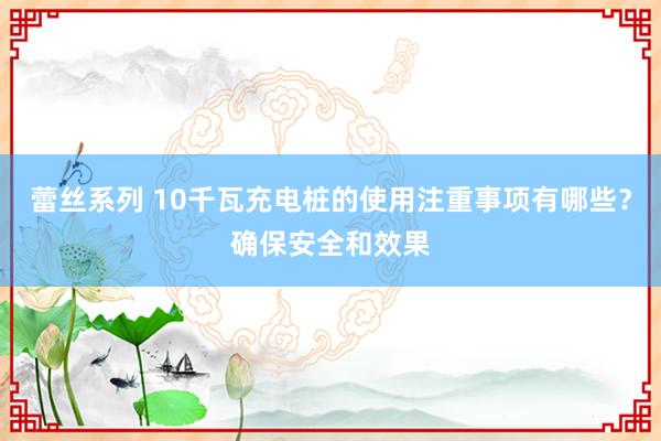 蕾丝系列 10千瓦充电桩的使用注重事项有哪些？确保安全和效果