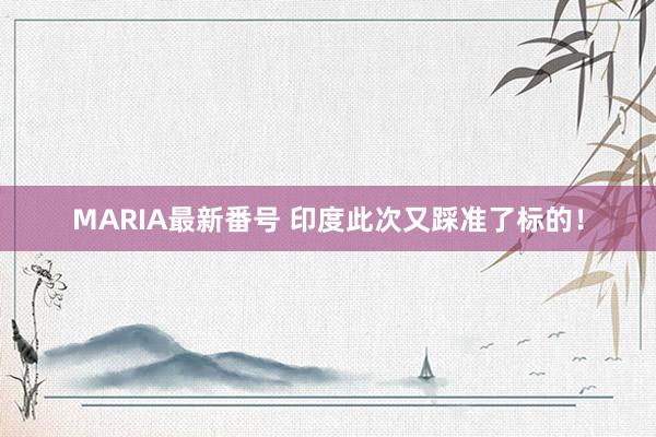 MARIA最新番号 印度此次又踩准了标的！