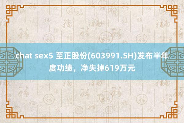 chat sex5 至正股份(603991.SH)发布半年度功绩，净失掉619万元