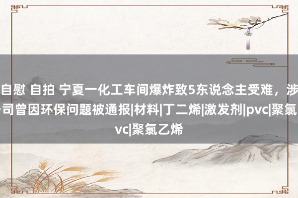 自慰 自拍 宁夏一化工车间爆炸致5东说念主受难，涉事公司曾因环保问题被通报|材料|丁二烯|激发剂|pvc|聚氯乙烯